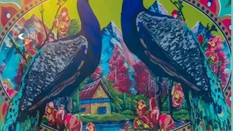 Mural of a colony kitchen/food truck-style eatery